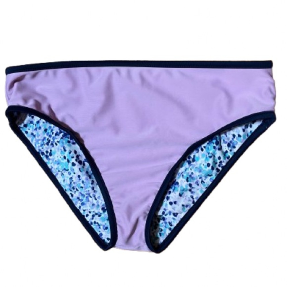 Eddie Bauer Reversible Purple Blue Floral Bikini Bottom Size M